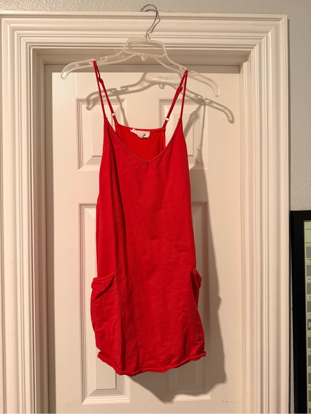 Listicle Red Spaghetti-Strap Athletic Dress with built in shorts
